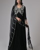 Georgette Black Hand Embroidered Gown with Dupatta